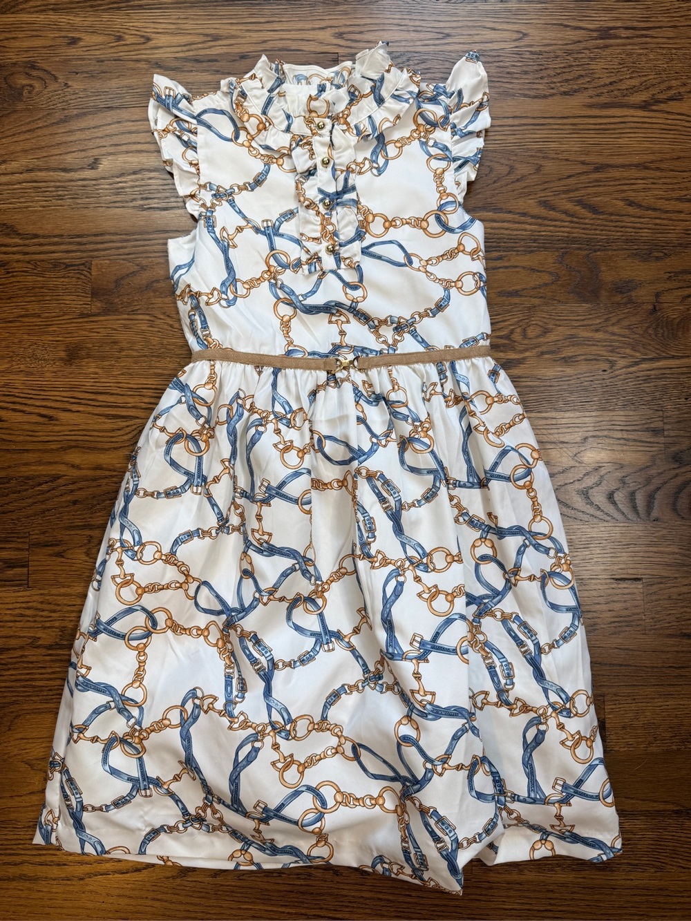 JANIE AND JACK Girls Unbridled Style Equestrian Inspired Ruffle Dress Size 10-12